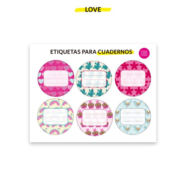 Etiquetas para cuadernos spring Etiquecosas