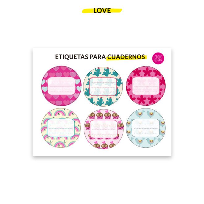 Etiquetas para cuadernos spring Etiquecosas