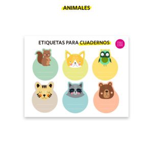 Etiquetas para cuadernos animales Etiquecosas