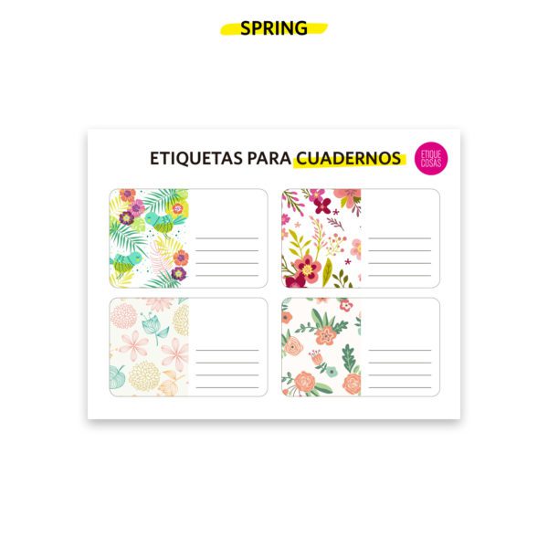 Etiquetas para cuadernos spring Etiquecosas