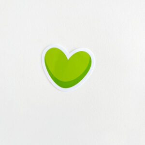Calco corazon verde Etiquecosas