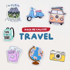 pack calcos vinilos stickers viaje travel etiquecosas