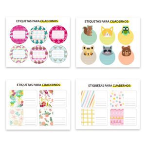 etiquetas cuadernos y carpetas